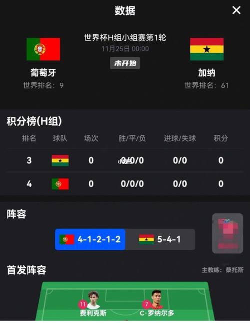 葡萄牙vs加纳控球几率